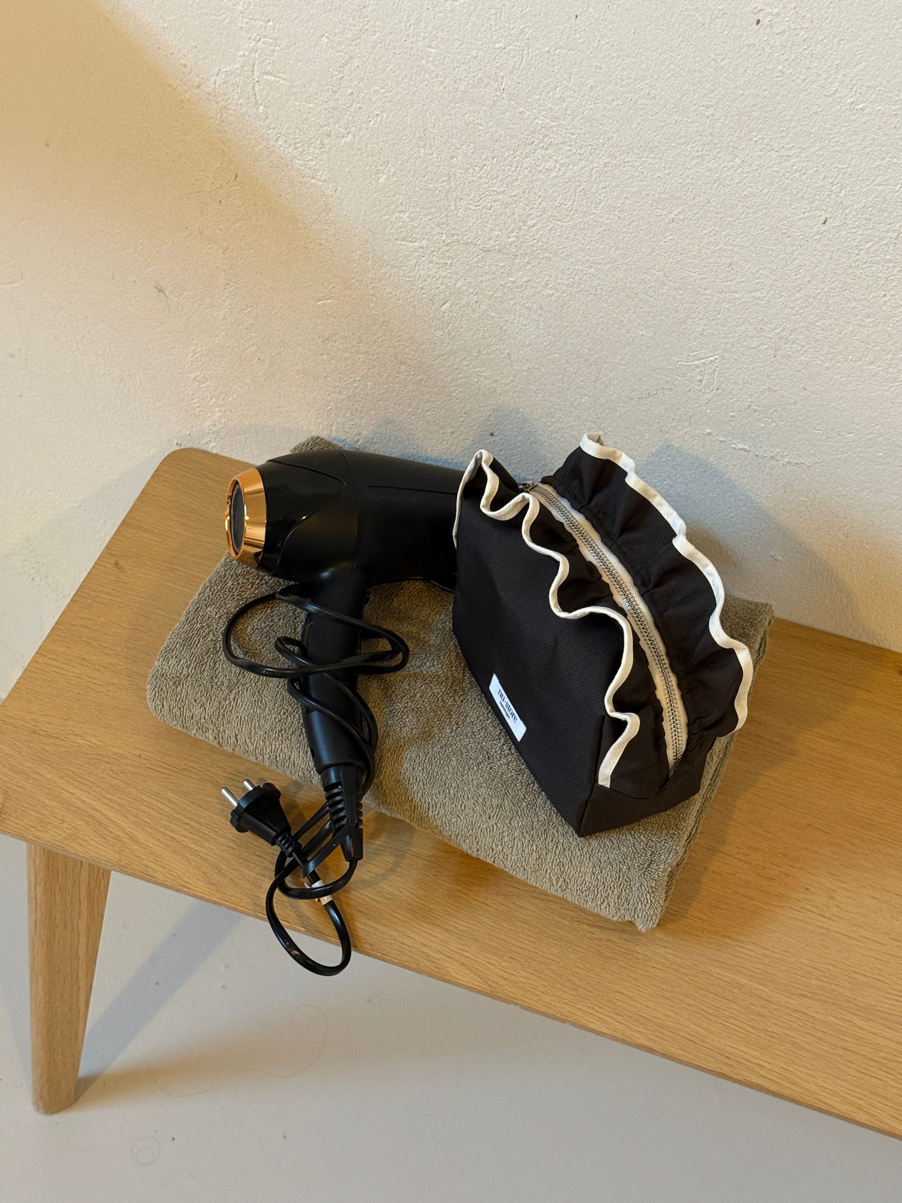 Waterproof Chocolate Brown Cream Toiletry Bag