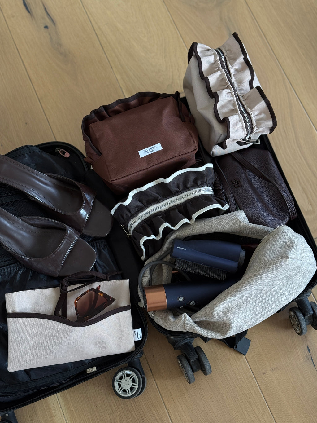 Waterproof Mocha Chocolate Brown Toiletry Bag
