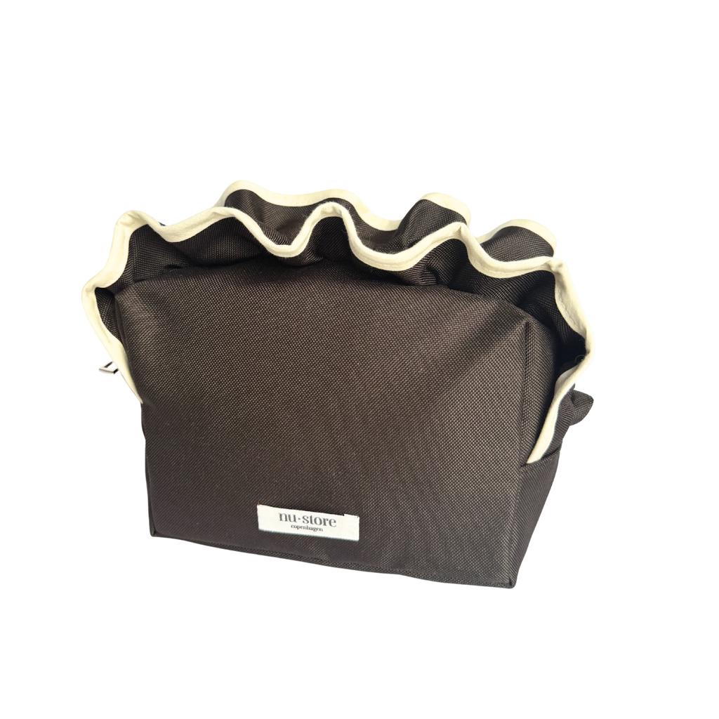 Waterproof Chocolate Brown Cream Toiletry Bag