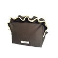 Waterproof Chocolate Brown Cream Toiletry Bag