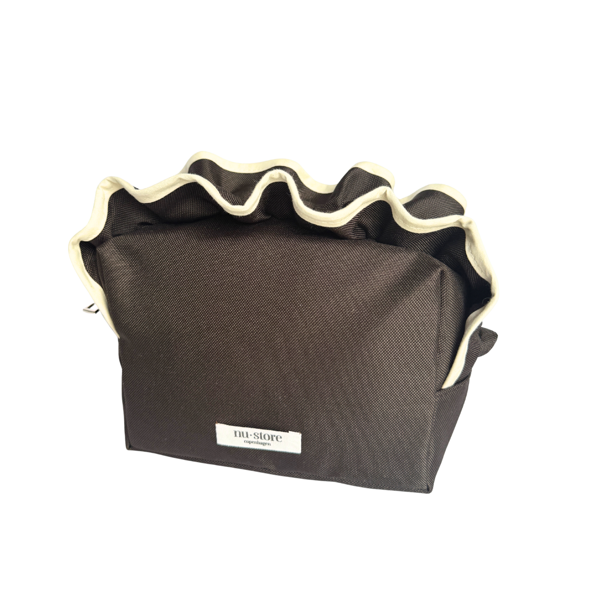 Waterproof Chocolate Brown Cream Toiletry Bag
