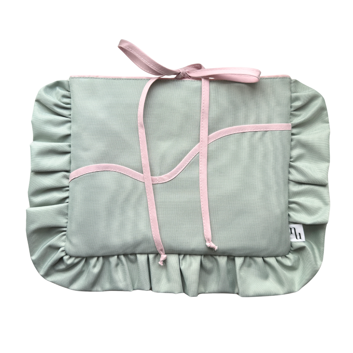 Waterproof Frill Light Sage Baby Pink Case